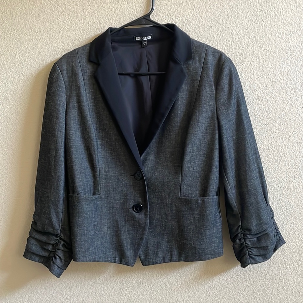 💛Express blazer, jacket 3/4 ruched sleeve 10